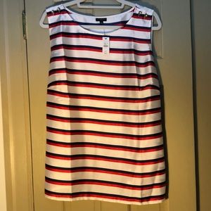 Adorable Talbots sleeveless red white & blue Blouse